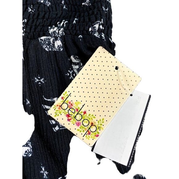 BeBop Shorts Juniors' LARGE Black White Elephant Animal Print Comfort Soft NEW - Picture 9 of 13